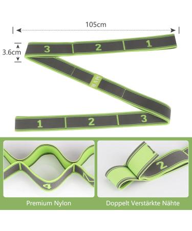 Clopae Yoga Stretching Band - 9 Loop Fitness Straps Highly Elastic Gymnastics Yoga Belt for Effective Stretching - Upgrade Your Flexibility with Clopae - Buy Online on GoSupps.com