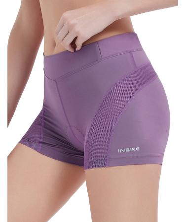 INBIKE Cyclists Women Padded Brief High Waist Breaking Rapid Rapid Rapid Rapid Bicycle Underwear With Upholstered Bicycle Pants Radium Pants SW003 XL Purple