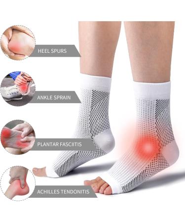 INBOLM Neuropathy Socks 6 Pairs Neuro Socks for Men and Women Plantar Fasciitis Socks Neurosocks Connecy Socks Dr Neuropathy Pain Relief for Feet Breathable Non-Slip Soothe Socks for Pain Relief White S-M - Buy Online on GoSupps.com