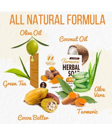 All-Natural Turmeric Soap Bar for Face & Body - Reduces Acne Brightens Scars - 4 oz Made in USA - 2 Pack - Buy Online on GoSupps.com