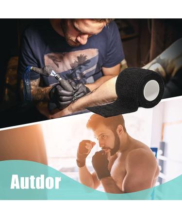 Autdor Tattoo Grip Cover Wrap - 12Pcs Disposable Cohesive Black Elastic Bandage Rolls - Buy Online on GoSupps.com