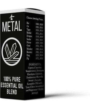 Mystix London | Chinese Metal Element - 100% Pure and Natural Essential Oil Blend 10ml - for Diffusers Aromatherapy & Massage Blends | Perfect as a Gift | Vegan GMO Free - Buy Online on GoSupps.com