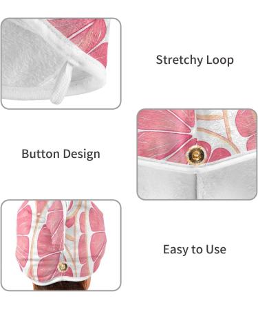 Buy Pink Grapefruit Slices Hair Towel 2 Pack | Super Absorbent Quick Dry Hair Turbans for Women & Girls - Buy Online on GoSupps.com
