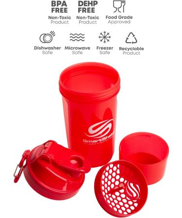Smartshake O2GO ONE 800ml Protein Shaker Bottle - BPA Free Leakproof Lid Red - Unisex Fitness Accessory - Buy Online on GoSupps.com