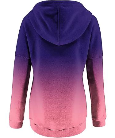 Women's Purple Button Down Hoodie - Fall Fashion Graphic Sweatshirt with Pocket - Buy Online on GoSupps.com
