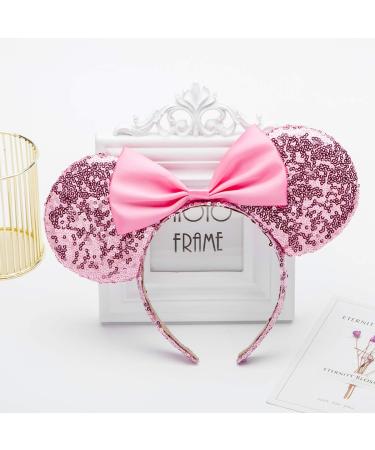 Sequin Mouse Ears Headband 2pcs Set for Princess Cosplay - Gold&Pink - Buy Online on GoSupps.com