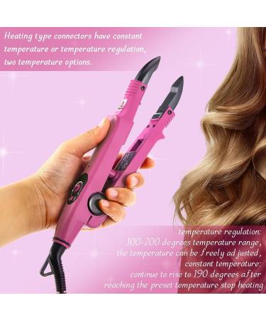 Fusion Hair Extensions Tool with Keratin Glue Beads - Professional Heat Iron Connector Wand for U Tip Hair Extensions - US Plug - Pink - Buy Online on GoSupps.com