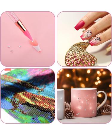 Jeffdad 2Pieces Double Head Nail Rhinestone Picker Set - DIY Nail Art Tool for Gems, Crystals, and Rhinestones - Pink + White - Buy Online on GoSupps.com
