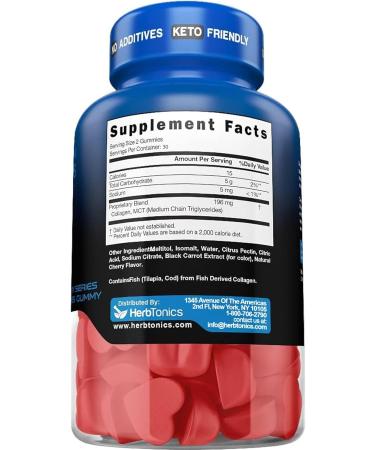 Herbtonics Keto Gummies with MCT + Collagen | Sugar Free MCT Oil Capsules | Anti Aging Hair Growth Skin Care & Strong Nails Protein Collagen Gummies | On-The-Go Keto Gummy - Buy Online on GoSupps.com