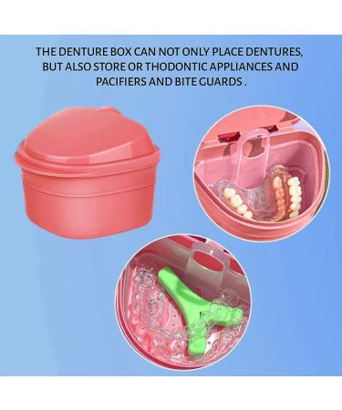 YKelin Denture Cleaning Set denture cleaning case with denture brush pink - Buy Online on GoSupps.com