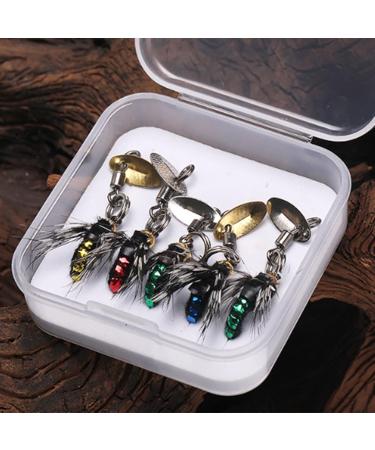 Realistic Flies for Fly Fishing 5-Piece Artificial Bait Set with Hooks | Dry Fly Fishing Accessories Kit for Perch Salmon & Trout - Includes Suitcase Box - Buy Online on GoSupps.com