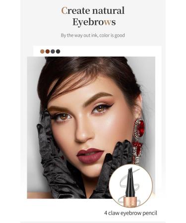 Eyebrow Pencil Liquid Eye Makeup Eyebrow Pencil Waterproof Eyebrow Pencil Micro 4 Tip Waterproof Eyebrow Pencil Women's Natural Eyebrow Pencil (Gray) - Buy Online on GoSupps.com