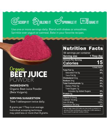 Organic Beet Root Juice Powder - 16 Oz | Boost Energy & Health | Premium Quality - Buy Online on GoSupps.com