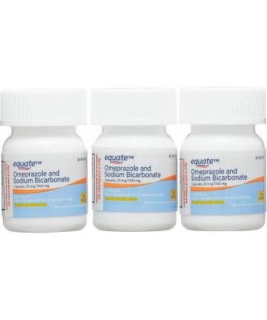 Omeprazole Acid Reducer for Heartburn - 42 Capsules with Luall Sticker + Equate Omeprazole and Sodium Bicarbonate - 20mg/1100mg - Buy Online on GoSupps.com