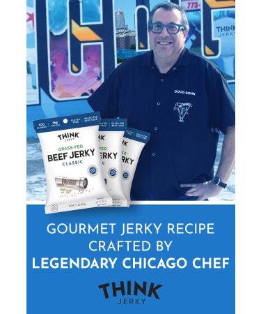 Think Jerky Variety Pack - Chef Crafted 100% All-Natural Grass-Fed Beef and Free-Range Turkey - Healthy Protein Snack, Low Calories, Salt and Fat - 1oz (8 Pack) - Buy Online on GoSupps.com