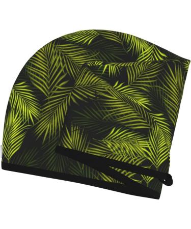 Hair Towel Wrap - Quick Drying Towel Turban with Button | Tropical Palm Leaves Design - Buy Online on GoSupps.com