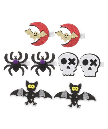 minkissy 4 Pairs Halloween Hair Clips Alligator Hair Clip Witch Accessories Witch Hat Hair Clips Spider Hair Clips Hair Clips Skull Hair Barrette Alligator Clip Pumpkin Child Felt