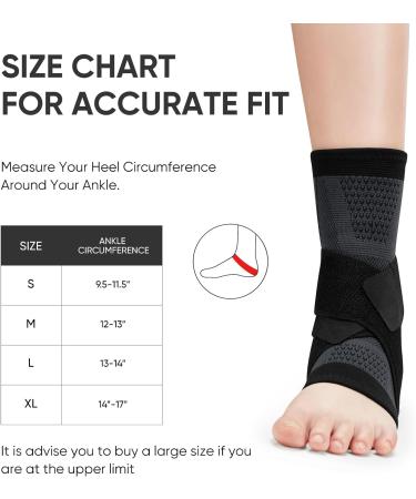 AVIDDA Ankle Support Brace 1 Pair - Adjustable Compression Foot Sleeves for Pain Relief - M/Z New Black - Buy Online on GoSupps.com