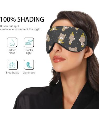 Haskirky Light Blocking Eye Mask - Adjustable Unisex Travel Mask for Deep Sleep and Meditation - Goodies Bears Pattern - Buy Online on GoSupps.com