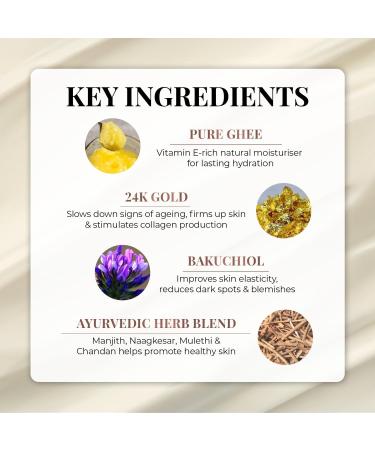 Just Herbs 24K Gold with Pure Ghee Deep Nourish Body Butter Cream for Anti Ageing | Improve Skin Elasticity | Reduce Dullness & Blemishes - Buy Online on GoSupps.com
