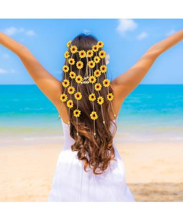 Sunflower Hair Accessories Sunflower Headband Floral Hippie Accessories Flower Wreath Hair for Carnival Wedding - Buy Online on GoSupps.com