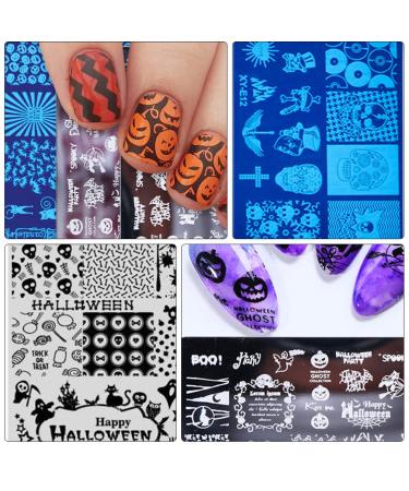  Minkissy Halloween Nail Stamp Kit 8 Ghost & Skull Image Plates for Nail Art Stamping Kit for Spooky Manicures  - Buy Online on GoSupps.com
