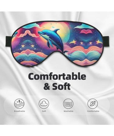 Ultra-Soft Dolphin Print Eye Mask - Colorful Starry Sky Light-Blocking for Comfort & Restful Sleep - International Shipping Available - Buy Online on GoSupps.com