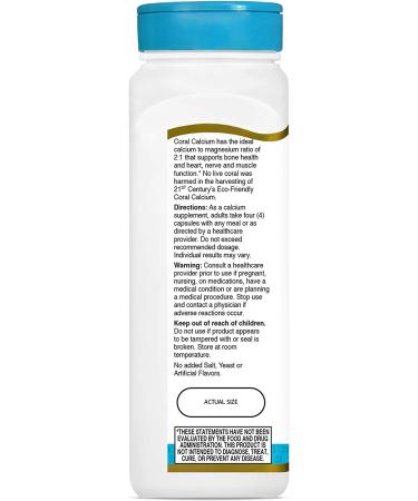 21st Century Coral Calcium 1000 mg - 120 Capsules for Optimal Health - Buy Online on GoSupps.com