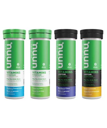 Nuun Vitamins + Caffeine: Electrolyte Drink Tablets | Mixed Flavour Pack | 40mg Caffeine | Hydration | 48 servings