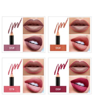 Allbesta 12 Colors Matte Lip Liner Set - Waterproof Long Lasting Retro Red & Pink Shades - Perfect for International Shipping - Buy Online on GoSupps.com