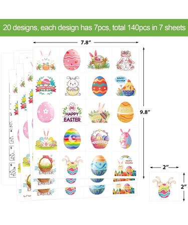 Easter Bunny Temporary Tattoos for Kids - 140Pcs Party Favor Stickers - Buy Online on GoSupps.com