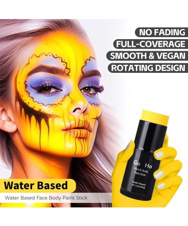 Go Ho Yellow Face Paint Stick - Water Based Non-Toxic Washable Yellow Body Paint for Halloween Cosplay & SFX Makeup - Full Coverage for Adults & Children - Buy Online on GoSupps.com