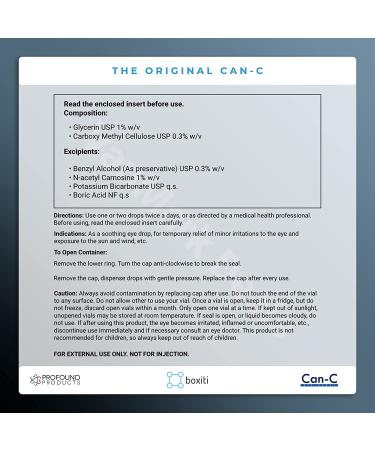 Can-C N.A.C. Eye Drops - 2 x 5ml Vials | Antioxidant Lubricant Eyedrops - Buy Online on GoSupps.com