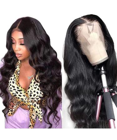 Body Wave Lace Front Wigs Human Hair for Black Women 13×4 Lace Frontal Wigs Human Hair Pre Plucked With Baby Hair 150% Density Natural Hairline virgin Brazilian Wigs HAIREASON Wigs 18 inch 18 Inch Natural Black