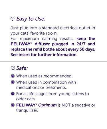 FELIWAY Optimum Cat Calming Pheromone Diffuser Starter Kit - 30 Day Supply (48 mL) - Buy Online on GoSupps.com