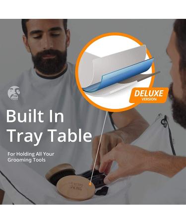 Beard King Beard Bib Apron for Men - White Deluxe Version | Shark Tank Original | Hair Catcher for Shaving & Trimming - Grooming Accessory for Dad or Husband - One Size Fits All - Buy Online on GoSupps.com