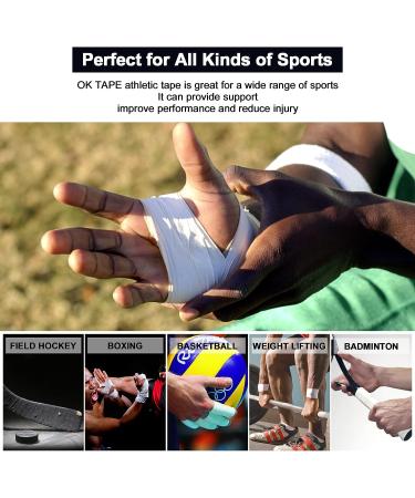 OK TAPE Athletic Sports Tape (4-Rolls) - Strong First Aid Injury Wrap for Athletes - 1.5 x 15yards - Black - Buy Online on GoSupps.com