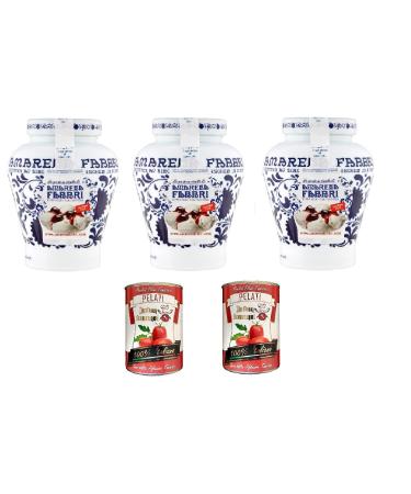 Italian Gourmet ER Fabbri Amarena fruit and syrup cherries in Siurp Amarena Fabbri 600 g + Italian gourmet 100 Italian peeled tomato cans 2 x 400 g