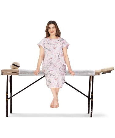 NY Threads Hospital Gown - Soft & Stylish Patient Gown (Small-Medium) White Rose Pink - Buy Online on GoSupps.com