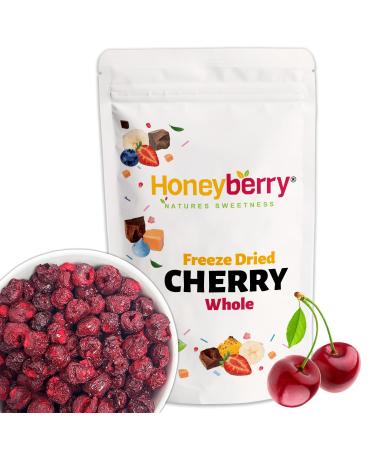 Honeyberry Solutions LTD Whole Freeze Dried Cherries 100g Freeze Dried Fruit Dried Fruits Sour Cherries Freeze Dried Without Added Sugars for Baking Snacks Muesli Desserts and Cocktails