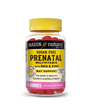 Mason Natural Prenatal Multivitamin with DHA & Zinc Sugar-Free Banana Orange 60 Gummies