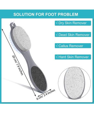 4-in-1 Pedicure Tool Set for Dry and Wet Foot Care - Callus Remover, Foot Scrubber, Pumice Stone, Nail Brush - Gray - Buy Online on GoSupps.com