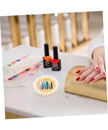 Housoutil Nail Display Board Nail Color Mixing Plate Makeup Paint Plate Nail Building Gel Hybrid Gel Makeup Mixing Palette Nail Polish Zinc Alloy Bracket Photo Frame - Buy Online on GoSupps.com