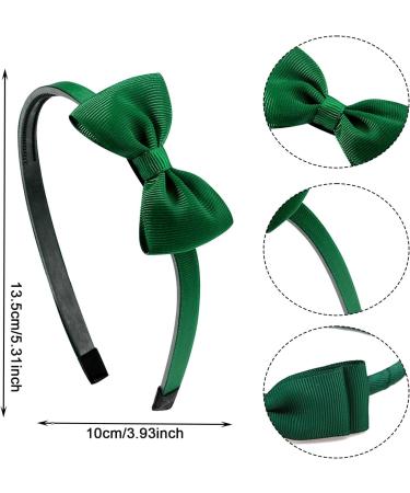 AYNKH 3 Pieces School Bows Headbands Alice Bands Girls Uniform Colours Ribbon Bow Set Hair Accessories Birthday Gift Green - Buy Online on GoSupps.com