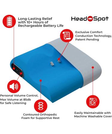 Head Spot SonicSilence Bone Conduction Pillow for Tinnitus Relief | Bluetooth Comfort Design - International Shipping - Buy Online on GoSupps.com
