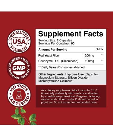 Bundle of Activated Charcoal Pills Detox & Cleanse - Purifying Coconut Capsules with 1200 mg Per Serving for Bloating Relief and Red Yeast Rice with CoQ10 - Advanced Healthy Heart & Cholesterol Levels - Buy Online on GoSupps.com