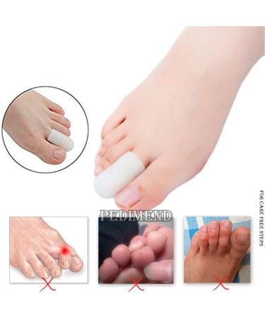 PEDIMEND Silicone Gel Toe Cap for Small Toes - Toe Sleeve For Missing or Ingrown Toenails - Prevent Rubbing & Friction - Foot Care (SMALL TOE - 1PAIR) - Buy Online on GoSupps.com
