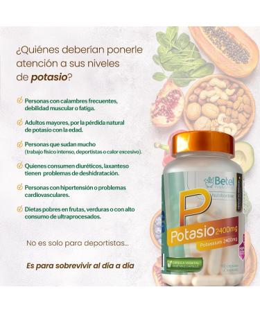 Premium Potasio Caps by Betel Natural - 2400 mg Per Serving - 90 Caps - Buy Online on GoSupps.com