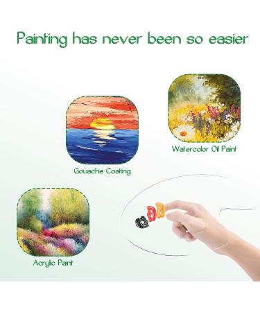 2PCS Clear Acrylic Paint Palette Set - 12 x 8 inches Oval Tray for Oil, Watercolor, Crafts - Easy Clean Non-Stick Artist Pallet with Thumb Hole - Buy Online on GoSupps.com