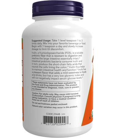 NOW Organic Inulin Powder - 8-Ounce | Premium Dietary Fiber for Gut Health | Buy Organic Superfoods Online - International Shipping Available - Buy Online on GoSupps.com
